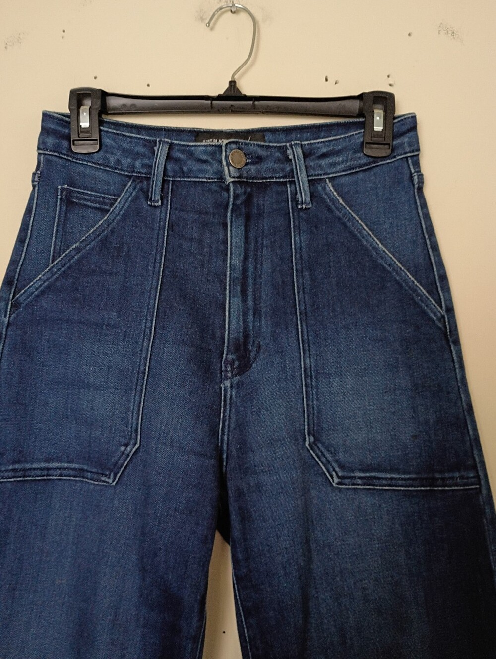 Just Black The Patch Pocket Wide Leg Dark Wash Jeans Size 27 - Picture 3 of 8